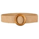 thumbnail image 1 of Cinturón tejido retro para mujer, con hebilla redonda de madera, para pantalones de moda (marrón), 1 of 5