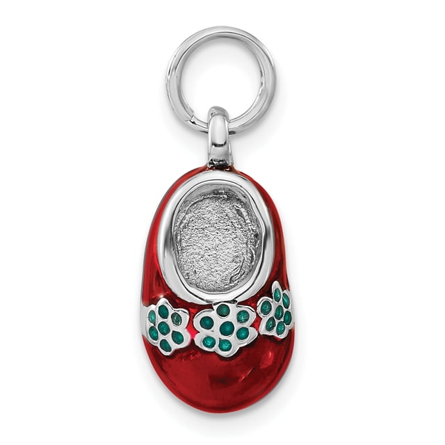 925 Argent Sterling Bleu Rouge Collier de Chaussures Pendentif Charme
