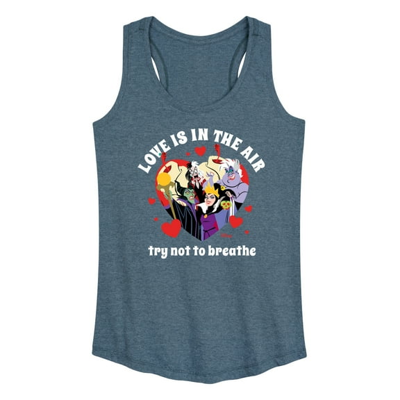 Disney Villains - Valentine's Day - Love Is In The Air Try Not to Breathe - Women's Racerback Tank Top