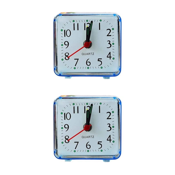 Wosthever Pointer Alarm Clock Square Wake Up School Portable Decor Battery Timer Morning Timing Cooking Bedside Operated Table azul 2Conjunto