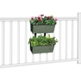 thumbnail image 1 of Balcony Planters Over Railing \u SelfWatering Hanging Planter Outdoor with Adjustable Straps \u Railing Planter Boxes for Flowers Herbs Vegetables \u Tool, 1 of 7