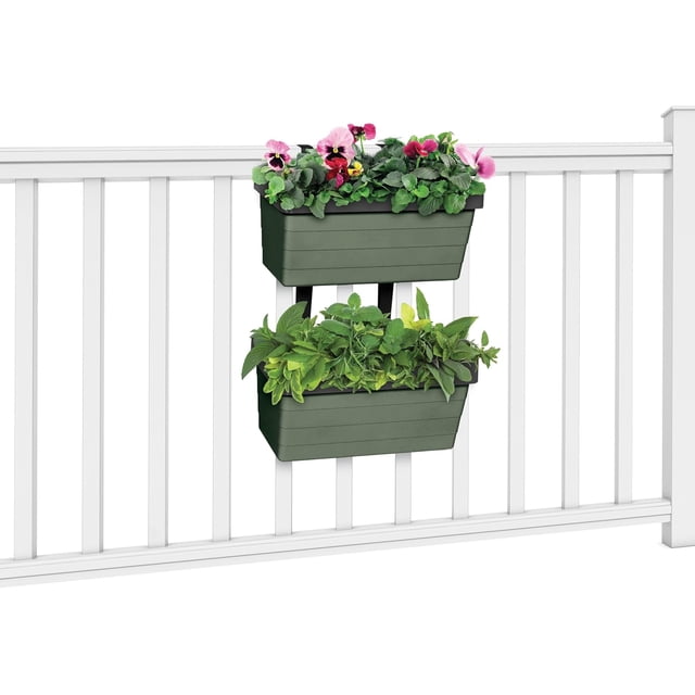Balcony Planters Over Railing \u SelfWatering Hanging Planter Outdoor with Adjustable Straps \u Railing Planter Boxes for Flowers Herbs Vegetables \u Tool