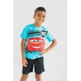 thumbnail image 2 of Disney Pixar Cars Lightning McQueen Toddler Boys T-Shirt Mesh Shorts Blue / Black 2T, 2 of 5