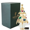thumbnail image 3 of Matashi 24K Gold Plated Crystal Studded Christmas Tree Tabletop Ornament – Gold with Colored Crystals, 3 of 4