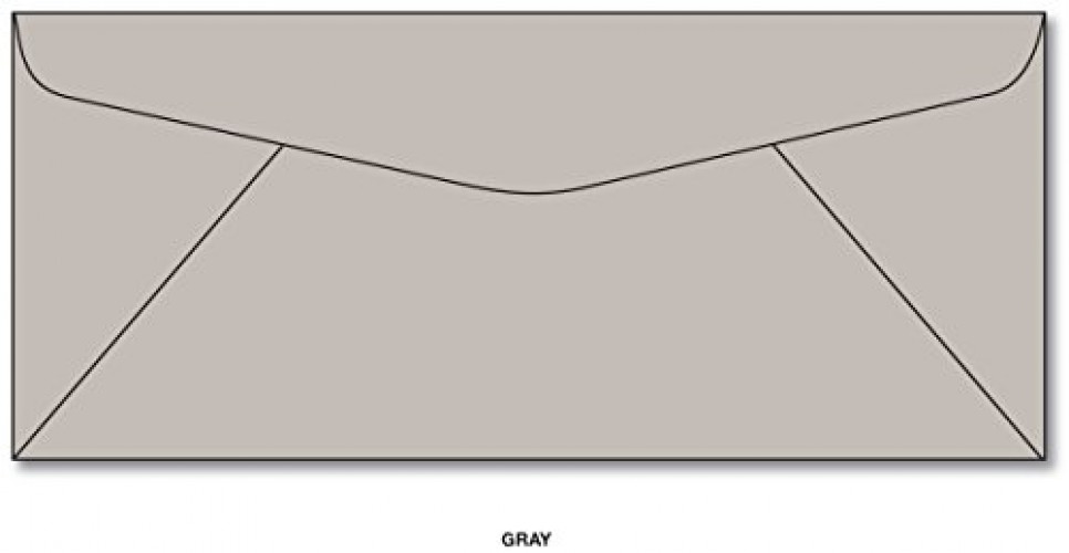 Gray 10 Business Size Envelopes 100 Envelopes