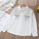 thumbnail image 4 of Blusas y camisas de manga larga con cuello redondo Camisa de manga larga con cuello de diamantes de imitación para niñas y niños de escuelas secundarias y grandes Blusa para niña, 4 of 9