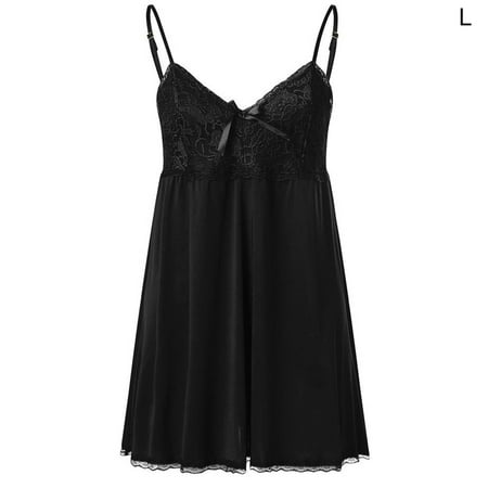 

Sleep Dress Hollow Lace Strap Dress Pajama Underwear Nightdress Neck Woman V Sexy