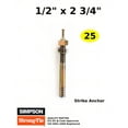 25) 1/2" x 2 3/4" Strike Concrete Anchors Masonry Wedge Anchor Hammer