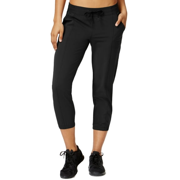 Ideology Women's Woven Cropped Pants, (Black, M)