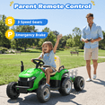 thumbnail image 2 of TOKTOO 24V Powered Ride on Tractor Max 4.3Mph w/ EVA Tires, Tippable Trailer, Remote Control, Tractor Ride on Toy for Kids- Green, 2 of 6