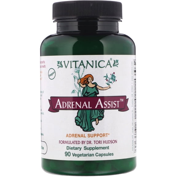 Vitanica Adrenal Assist, Adrenal Support, 90 Vegetarian Capsules
