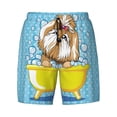 thumbnail image 4 of Lsque Mens Swim Trunks Dog Takes a Bath in the Bathtub Pattern - Bathing Suit Compression Liner - Beach Swim Shorts Swimwear - (S-3XL) - Stretch Quick Dry -Large, 4 of 9