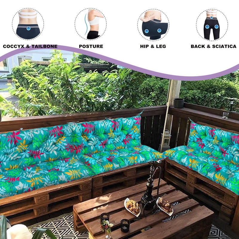 XXLYY Porch Swing Cushions, Waterproof Swing Replacement Cushions with Backrest and Ties, Garden Bench Seat Cushion, Outdoor Porch Patio Swing Non-Slip Chairs Pad