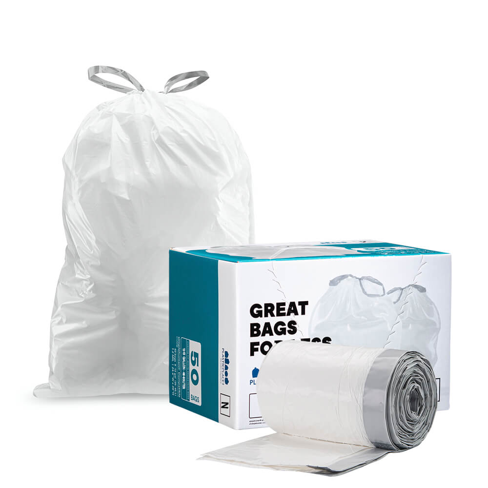 Strong Tall Kitchen Trash Bags 13 Gallon White Unscented 120 Count