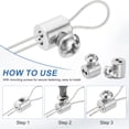 thumbnail image 4 of Uxcell 10Pcs 1/16" Wire Rope Cable Clip Clamp for 1-2mm Cable, Double Hole Cylinder Wire Rope Clamps with Cross Head Screws Stopper for Chandelier Ceiling Lighting String Light, 4 of 7