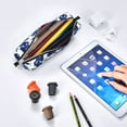 thumbnail image 7 of Fotbe Blue Ink Flowers Pattern Leather Pencil Case, Pencil Pouch with Durable Zipper, Compact and Stylish Organizer for Stationery, Art Supplies, Travel Essentials, 7 of 7