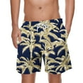 thumbnail image 2 of VBTAPA Mens Drawstring Swim Trunks Hawaiian Bathing Suit Palm Tree Print Beach Board Shorts with Pockets Lightning Sales of Today Navy L, 2 of 5