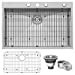 thumbnail image 3 of Ruvati 33 x 22 Inch Drop-in Topmount 16 Gauge Zero-Radius Stainless Steel Kitchen Sink Single Bowl - RVH8001, 3 of 5