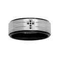 thumbnail image 3 of Men's 1/20 Carat T.W. Black Diamond Stainless Steel Cross Band, 8mm, 3 of 5