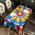 thumbnail image 2 of Colorful Rainbow Tie Dye Spiral Pattern Rectangle Tablecloth 60"x102",Waterproof Polyester Rectangle Table Cloth, Wipeable Spillproof Polyester Tablecloth for Dining, Camping, Indoor and Outdoor, 2 of 6