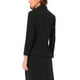 thumbnail image 3 of CHAQUETA BLAZER DE OFICINA PARA MUJER INSPIRADA CHIC CON SOLAPA, MANGAS LARGAS Y BOLSILLOS, TAMAÑO XS, NEGRO, 3 of 6