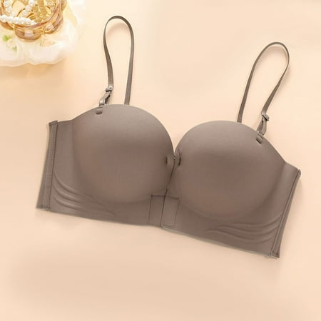 Up to 60% off Wireless Bra  Women s Solid Color Backless Sexy Seamless Push-Up Shaped Beautiful Back Underwear Everyday Bras(Khaki L)