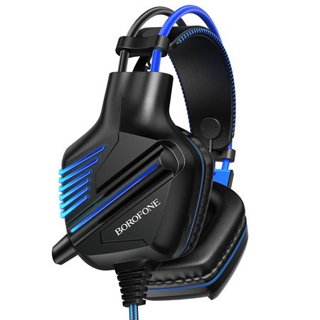 Borofone BO101 head-mounted gaming headset LED blue light effect ...