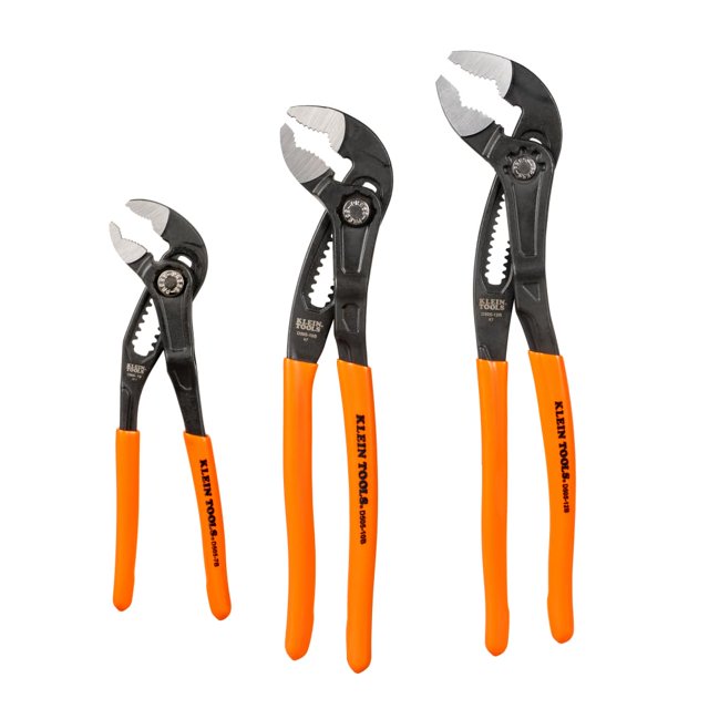 Alicates Klein Tools D5053BKIT de ajuste rápido de 7 pulgadas, 10 pulgadas y 12 pulgadas