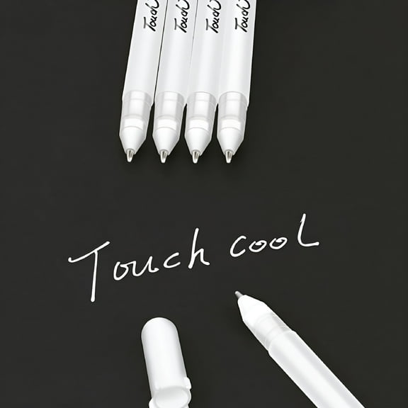 CCOCC White Gel Pen Set of 6, 1.0mm Bold Line White Ink Pens for Arts and Crafts, Fast Drying and Smudge Resistant for Journaling, Scrapbooking, Illustration Design, and DIY Projects