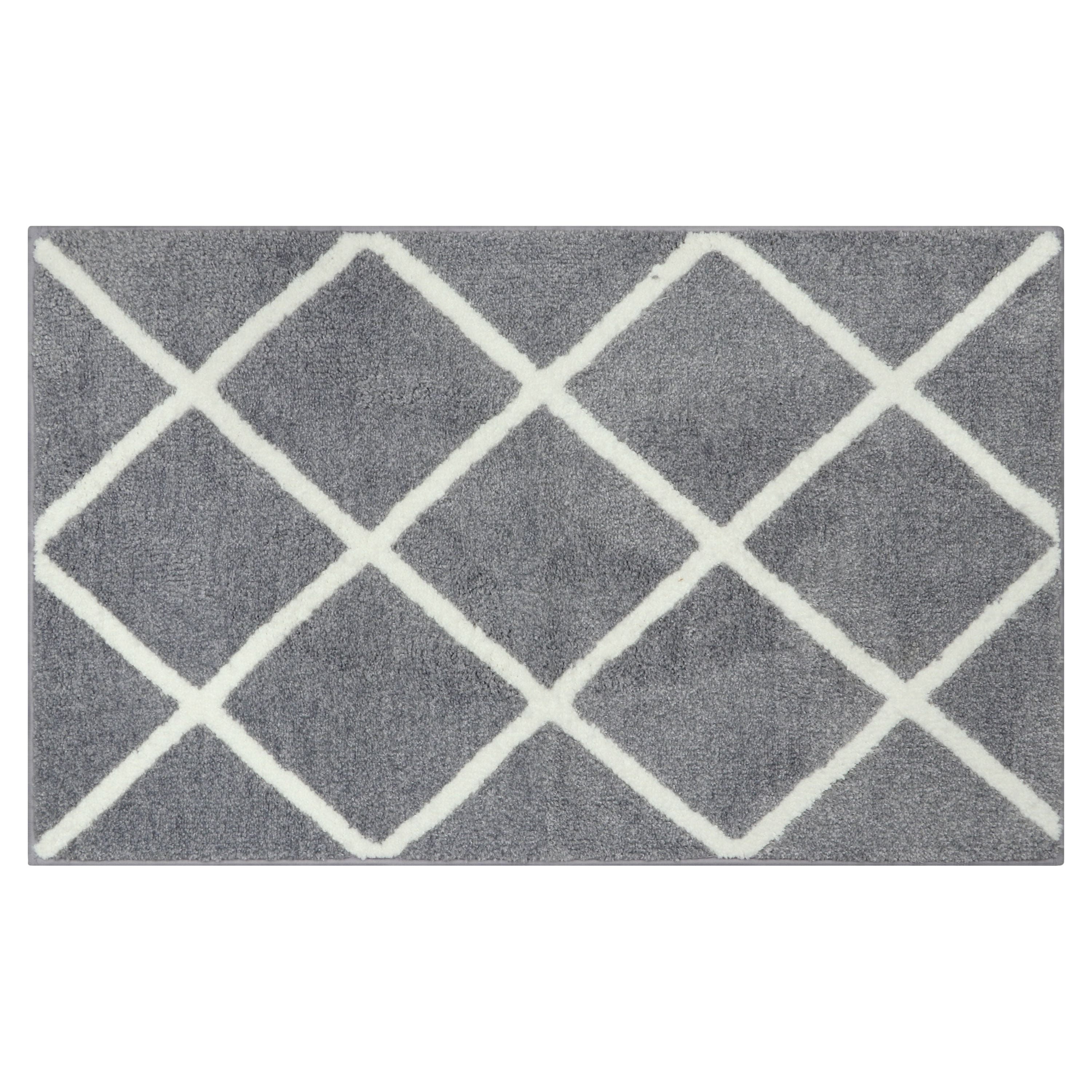 (2 pack) Mainstays Diamond Plush Grey Indoor 20" x 34" Accent Rug