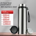 thumbnail image 1 of Vaso de agua Smart Business recto de gran capacidad de 1200 ml con tapa y aislamiento simple de acero inoxidable 304, 1 of 1