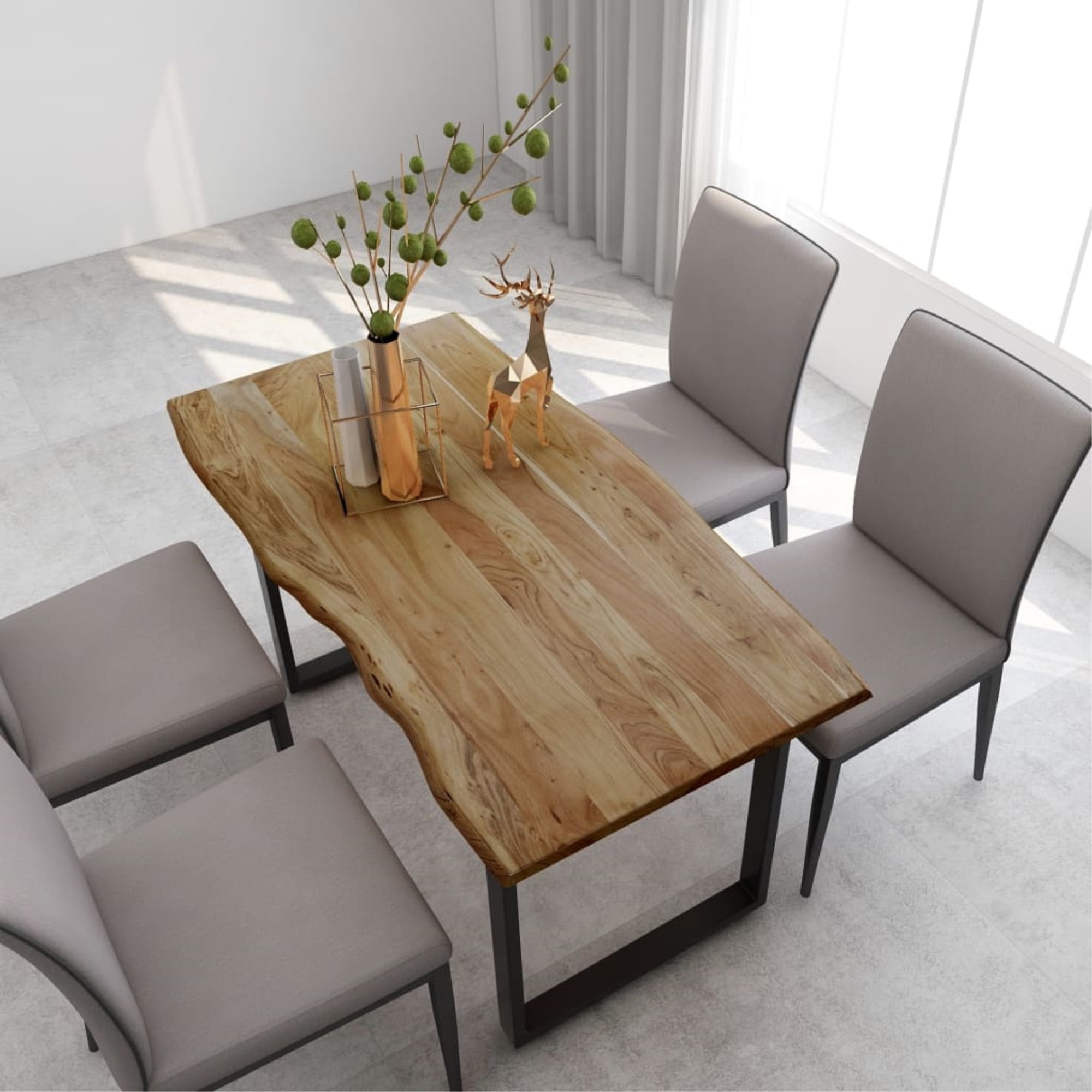 vidaXL Dining Table 55.1"x27.6"x29.9" Solid Acacia Wood - Walmart.com ...