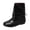 Black, variant on Women's Flat Heel Riding Boots Soft PU Leather Wide Calf Strappy Gothic Halloween Costume Ankle Boots Shoes