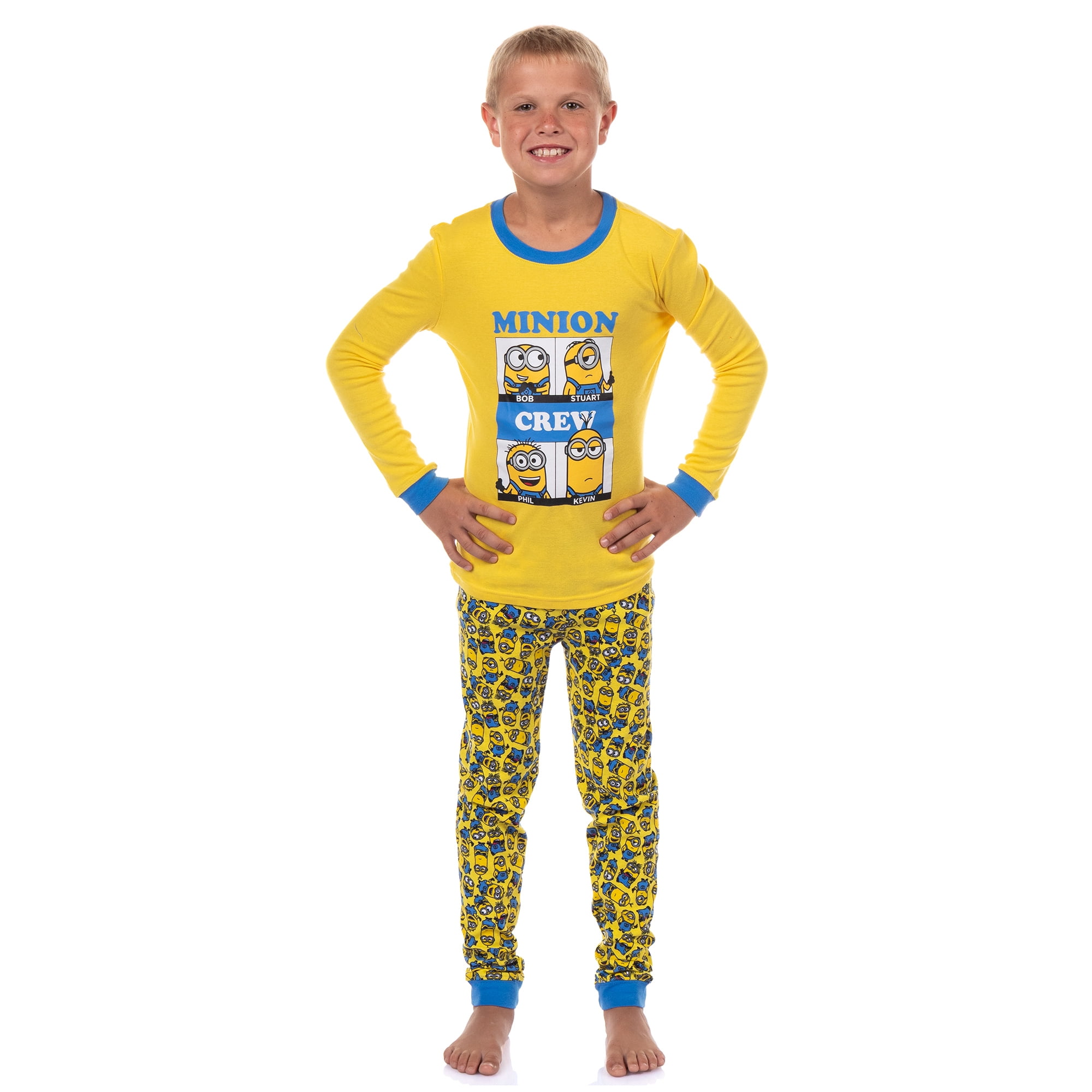 Despicable Me Boys Minions Crew Bob Stuart Phil Kevin Sleep Pajama Set
