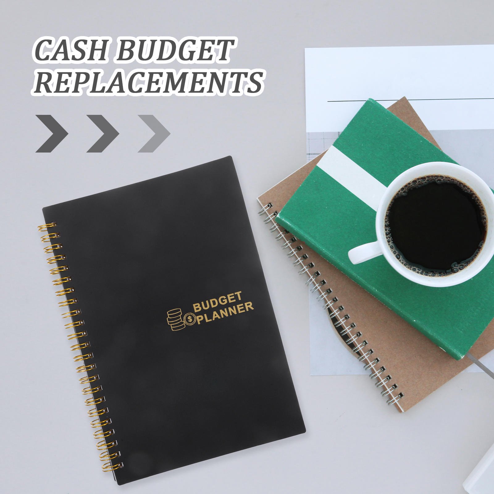 YUNLIGHTS Portable Monthly Budget Planner Notebook for Household Expense Records