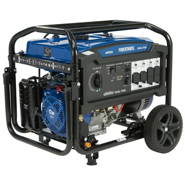Powerhorse Portable Dual Fuel Generator with Electric Start, 7500 Rated Watts, 9500 Surge Watts