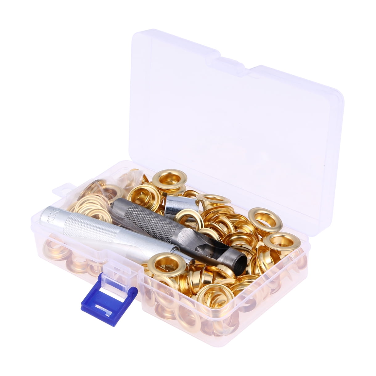 WHAMVOX 100pcs 12mm Grommets Kit Metal Eyelets Button with 3PC Tools for Shoes Clothes Crafts (Golden)