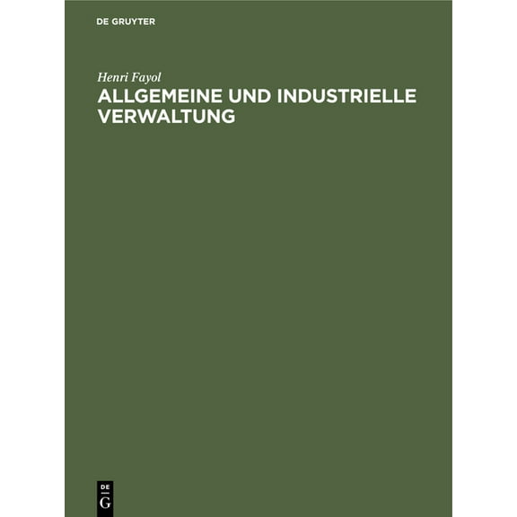 Allgemeine Und Industrielle Verwaltung, (Hardcover)