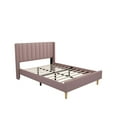 thumbnail image 3 of Zanmintaobo Upholstered Platform Bed Frame with Tufted Wingback, Full Size, Pink, 3 of 8