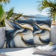 thumbnail image 4 of Marble Texture Outdoor Pillow Covers Pack of 2 Modern Golden Blue Fluid Art Waterproof Throw Pillow Covers Decorative Cushion Cases for Patio Garden Tent Balcony Couch 20x20 inch, 4 of 8