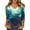 Sky Blue, variant on WTOBBY Women's Halloween Printed V-Neck Loose Shirt with 3/4 Sleeve, Casual Button Detail T-Shirt Top for Fall Season, Comfortable Fashion Apparel and Daily Wear,Green L