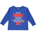 thumbnail image 3 of Inktastic Little Sister and Biggest Fan Baseball Glove and Bat Girls Long Sleeve Toddler T-Shirt, 3 of 5