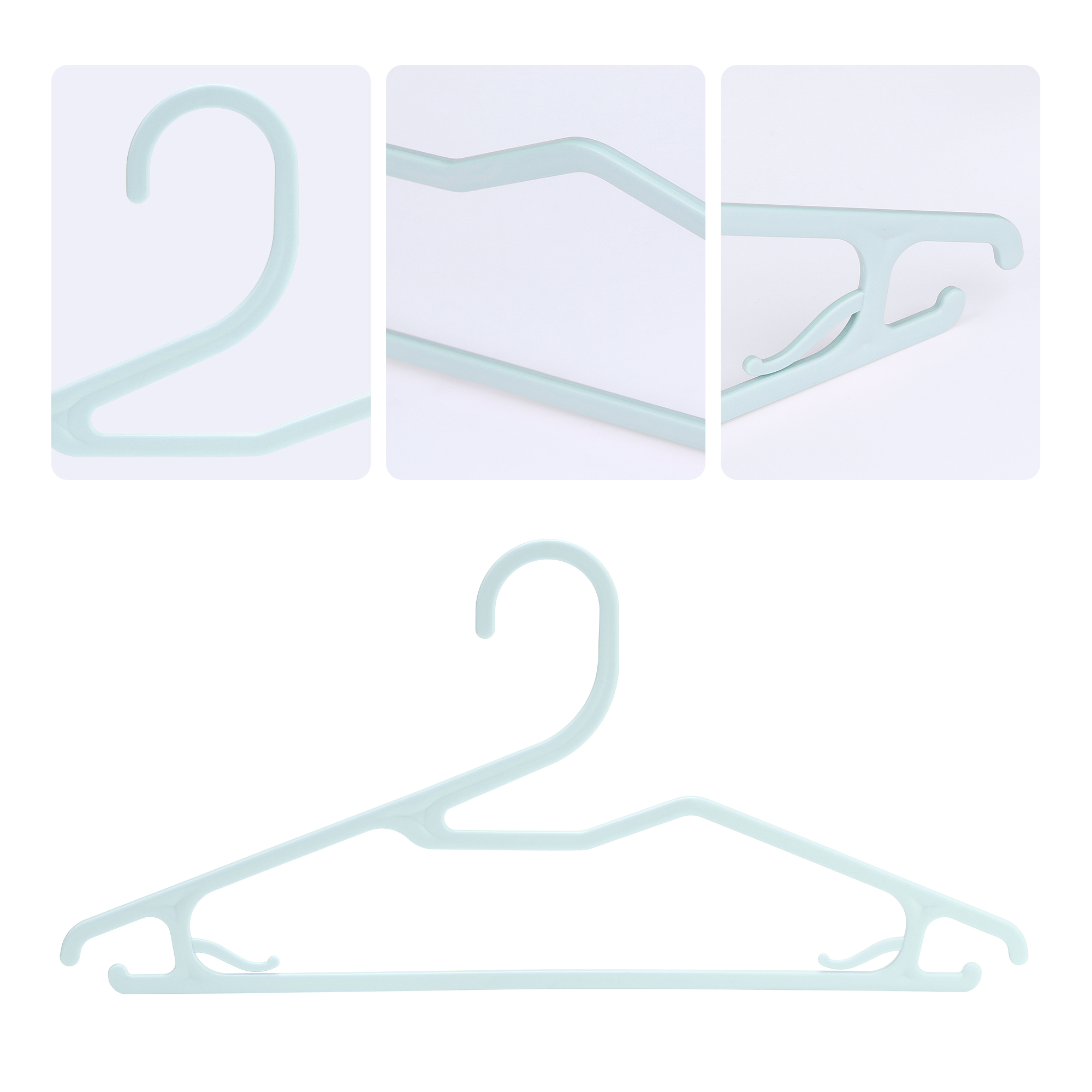 Unique Bargains Plastic Pants Hangers with Non-Slip Hook 20 Packs Blue