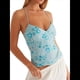 thumbnail image 2 of Camisola Sin Mangas con Cuello en V, Lentejuelas y Diamantes de Imitación Brillantes para Mujer, Top Corto de Verano con Espalda Abierta para Fiesta y Club Azul S, 2 of 6