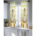 thumbnail image 5 of Groundhog Day Sheer Curtains 45 Inch Length 2 Panels Set for Living Room/Bedroom, Yellow Plaid Sunflower Spring Floral Kitchen Curtains Grommet Semi-Sheer Curtains Drapes Window Treatments 42"x45"x2, 5 of 7