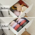 thumbnail image 4 of Underwear Storage, Set of 2 6 Compartment Foldable Drawer Organizer Box, Wavy Texture Nonwoven Drawer Storage Box Underwear Organizer, Wave Pattern, 4 of 5