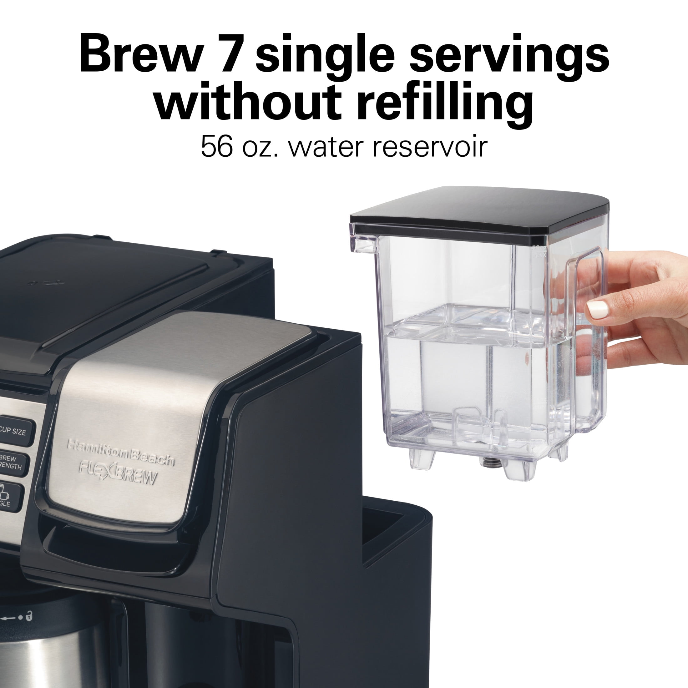 Hamilton Beach FlexBrew Coffee Maker, K Cup Pod Compatible Single Serve Coffee Maker & 12-Cup Coffee Pot, Thermal Carafe, Black