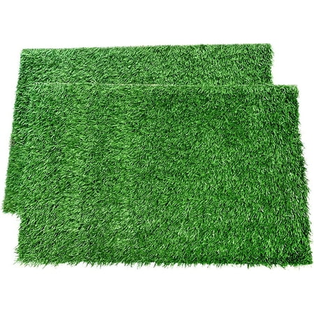 Dog Grass Pee Pads, 2 Pack Artificial Grass Pads for Potty Tray, Fake Grass for Dogs to Pee On, Outdoor Indoor Pee Grass for Dog Potty (18*23 inch)
