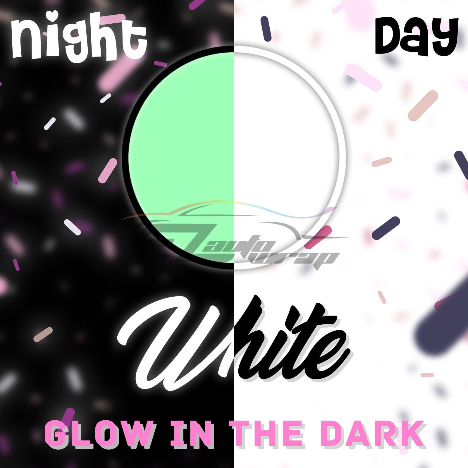 ESSMO™ Glow in The Dark White Transfer Vinyl HTV T-Shirt 20" Wide Roll Iron Heat Press GD05 20"x120"