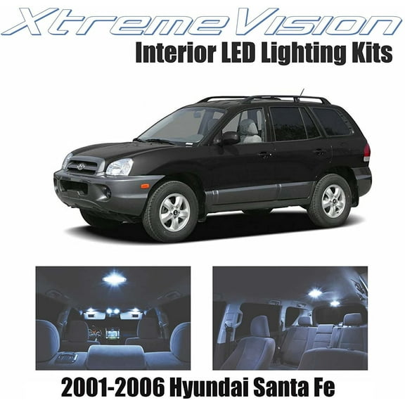 Xtremevision Interior LED for Hyundai Santa Fe 2001-2006 5 Pieces Cool White Interior LED Kit Installation Tool